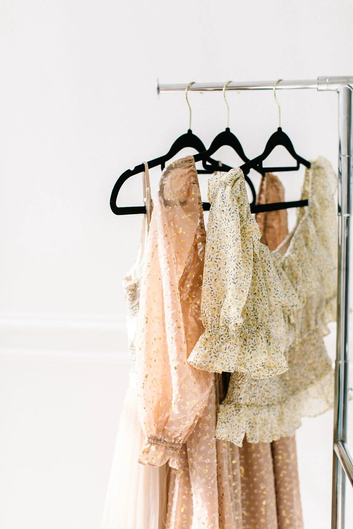 Clothes on a closet rail